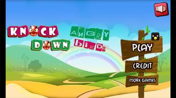 knock down angry birds پوسٹر