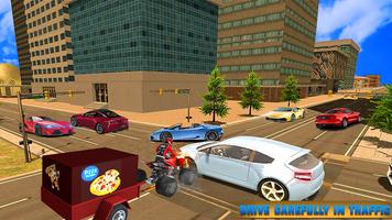 Futuristic Sports Bike Pizza Delivery Boy in City screenshot 2