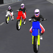 Ville, moto, courses, 3D