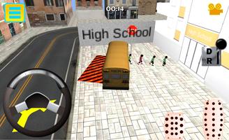 3D chauffeur de bus scolaire Affiche