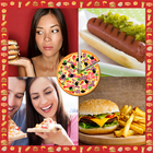 Collage de photos fast food icône
