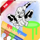 Coloring Book Spider Hero Man icône