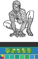 Coloring Book Spider Hero Man Affiche