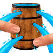 Twist dedo en un barril agua