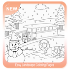 Easy Landscape Coloring Pages ikon