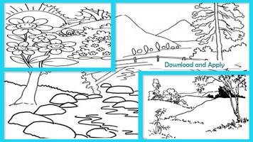 Easy Landscape Coloring Pages syot layar 2