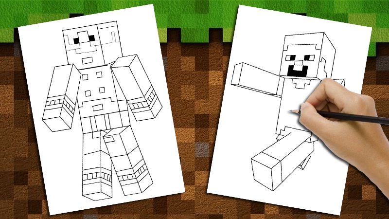 How To Draw Zombie Minecraft Art Tutorial Youtube