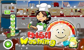 dish washing : girls cleaning kitchen game plakat