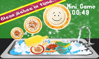 dish washing : girls cleaning kitchen game screenshot 1