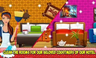 Hotel Manager : Room cleaning & Food Cooking game syot layar 1