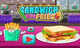 Cheese Sandwich making & fries cooking games Affiche