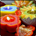 Fruit Candle Zipper Scren Lock أيقونة