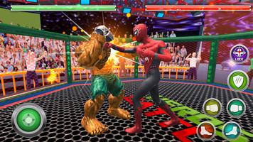 Super Spider Hero Anillo de lucha VS Monster Hero Poster