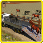 Camion de transport de chevaux icône