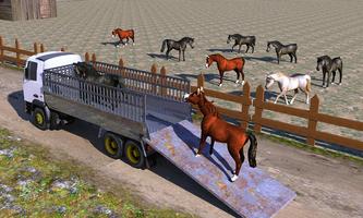 Camion de transport de chevaux Affiche