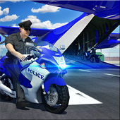 Police Airplane Transport Bike icon