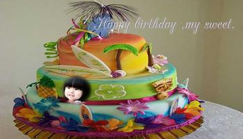Happy birthday cake greeting Affiche