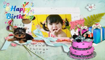 Happy birthday photo frame الملصق