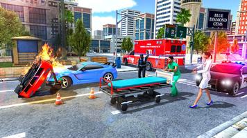 City Ambulance Rescue Simulator Games Affiche