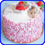 Birthday cake greeting card-icoon