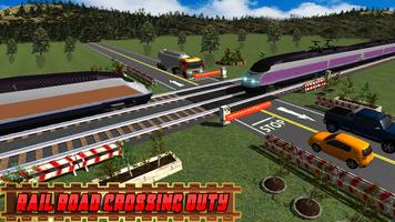 RailRoad Train Crossing Game : Bus Vs Train Affiche