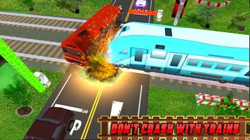 RailRoad Train Crossing Game : Bus Vs Train capture d'écran 3
