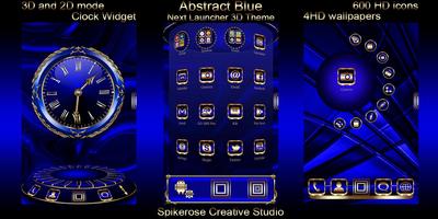 Abstract Blue 3D Next Launcher poster