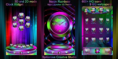 Neon Rainbow 3D Next Launcher  poster