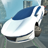 Futuristic Flying Car Driving Zeichen