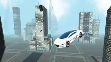 Futuristic Flying Car Driving Poster
