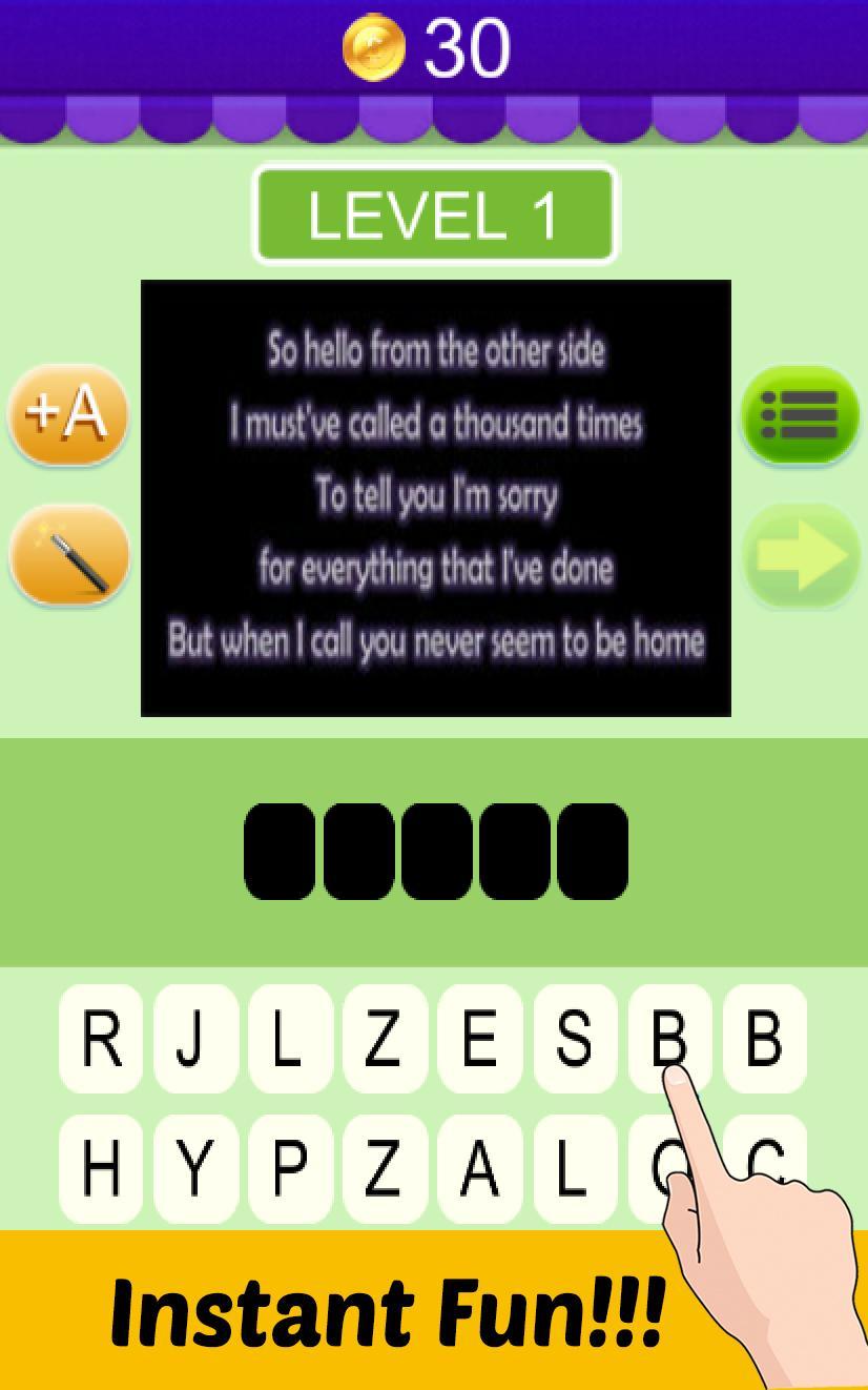 the Song Lyrics Quiz for Android APK Download