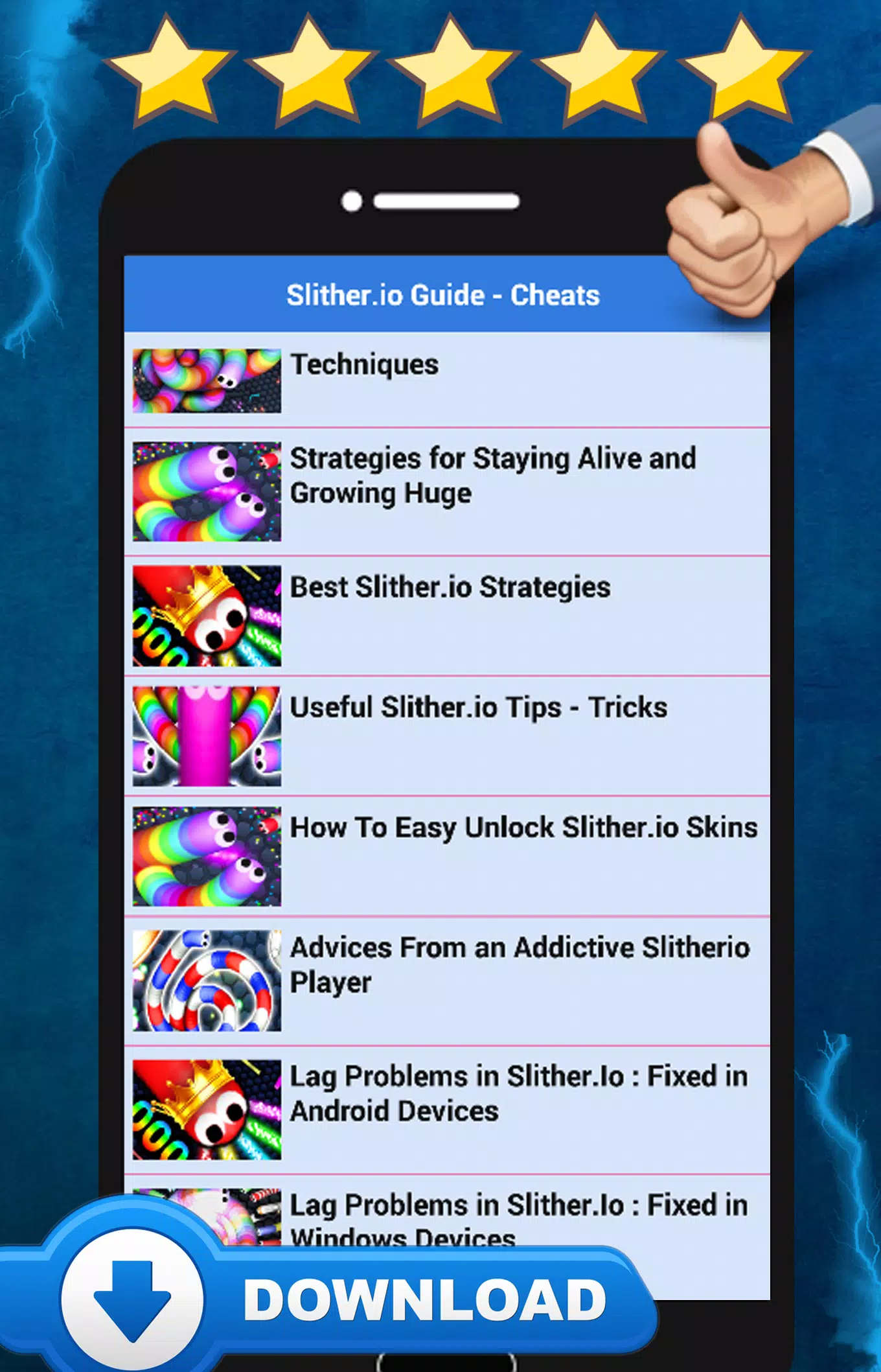 Guide: slitherio cheats & Skin APK for Android Download