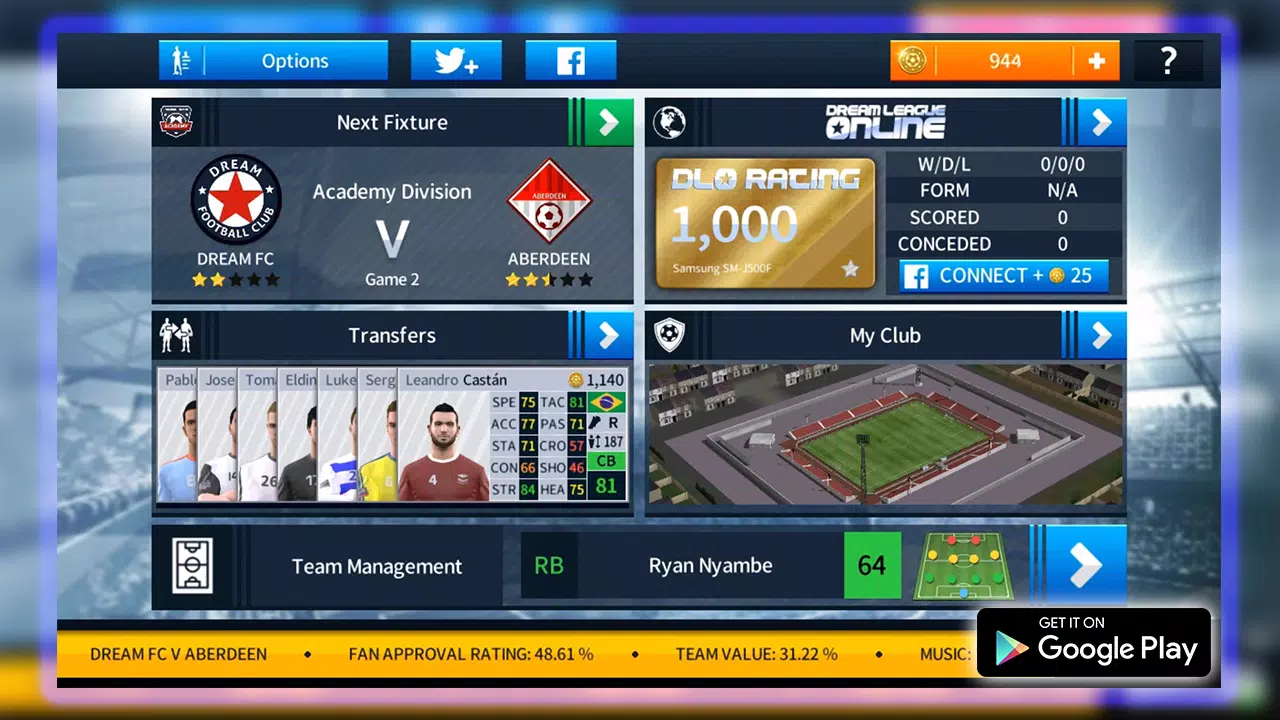 Dream League Soccer 2018, Software