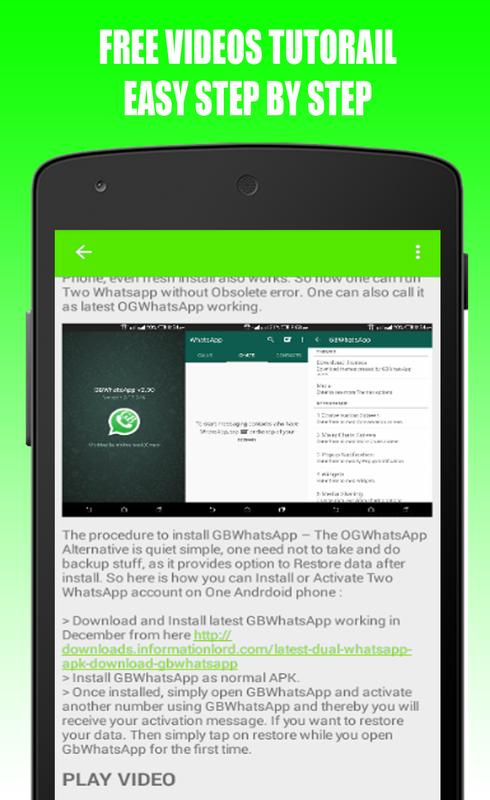 Free Dual GbWhatsapp Guide for Android - APK Download
