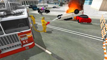Fire Truck Rescue Simulator ảnh chụp màn hình 1