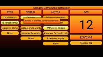 Glasgow Coma Scale calculator poster