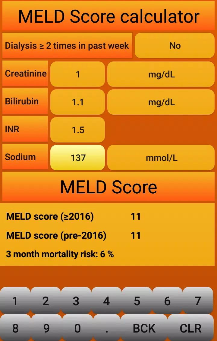 Descarga de APK de MELD Score calculator para Android