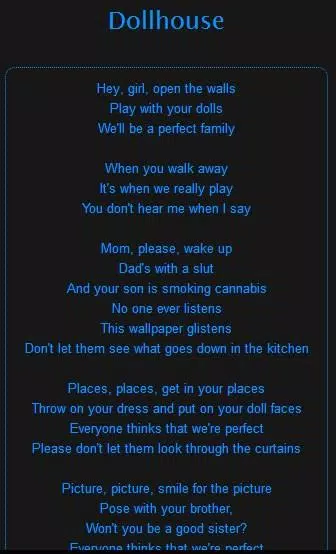 Melanie Martinez Dollhouse Lyrics