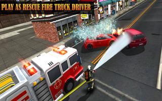 911do carro de bombeiros do 3D Cartaz