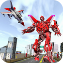 City Flying Airplane Robot Hero APK