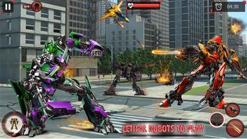 City Flying Airplane Robot Hero poster