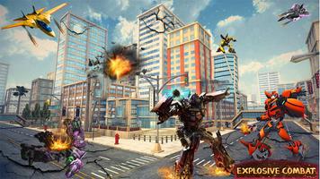 City Flying Airplane Robot Hero screenshot 3