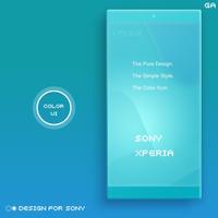 COLOR™ XPERIA | Theme A CYAN الملصق