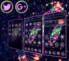 Colorful Galaxy Feather Theme screenshot 2