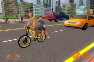 Virtual Grandpa: School Kids Bicycle Transport Fun syot layar 2