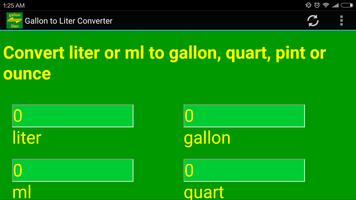 برنامه‌نما Gallon to Liter Converter عکس از صفحه