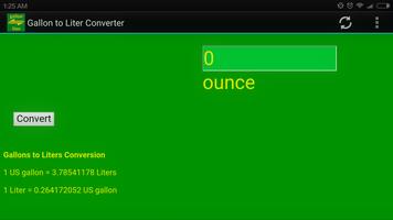 برنامه‌نما Gallon to Liter Converter عکس از صفحه
