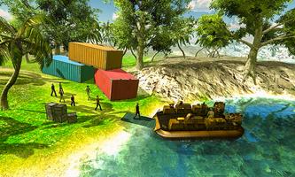 Poster Army Hovercraft Water Cargo Boat – Transport Game