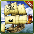 Pirata tesouro caça ao mar e aventura transporte ícone