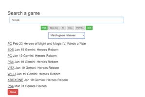 Game releases capture d'écran 3